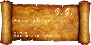 Verner Gábor névjegykártya